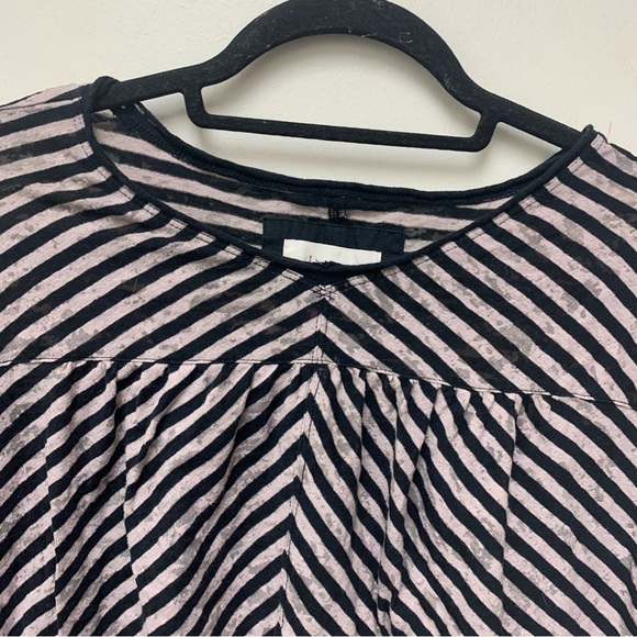 Anthropologie Pilar Black Striped Burnout Long Sleeve Top - Picture 9 of 12